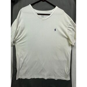 Polo Ralph Lauren White Cotton T Shirt XXL‎ Men's Casual Short Sleeve White
